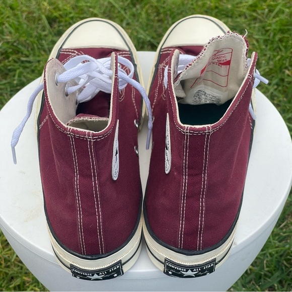 Converse Chuck 70 High Shoes Mens 10 Recycled Canvas Deep Bordeaux Red 171567C - Picture 10 of 15